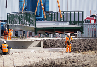 Distribution centre footbridge completed 